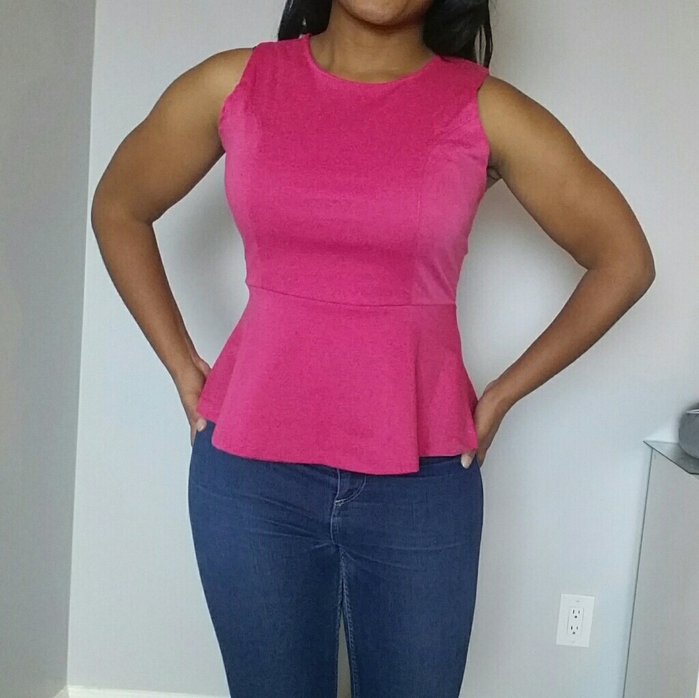 Ambiance Apparel Pink Peplum Top